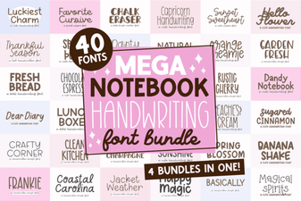 Design Font Bundle for Creative Handwritten Notebooks